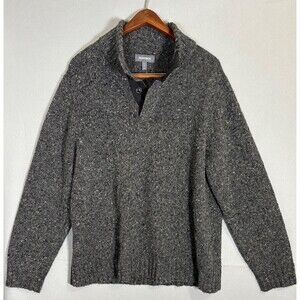 Bonobos Sweater Mens XL Gray Speckled Mock Neck Wool Alpaca Blend Pullover